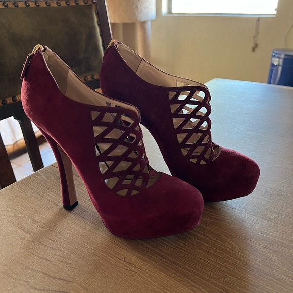 Prada Burgundy Suede Heels - Picture 7 of 7